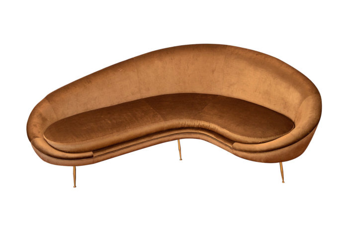 brown velvet bean sofa front