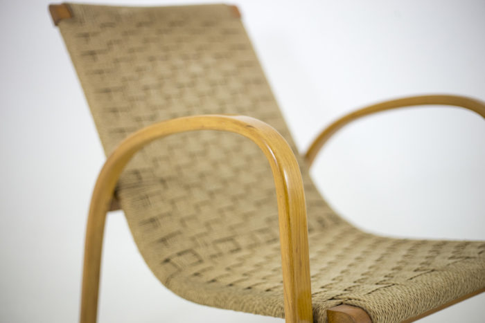 fauteuils corde hêtre blond accotoir