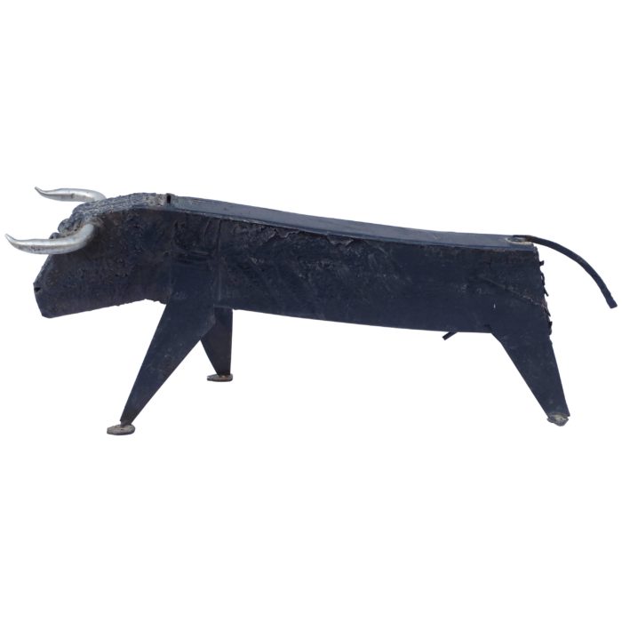 sculpture taureau fer forgé