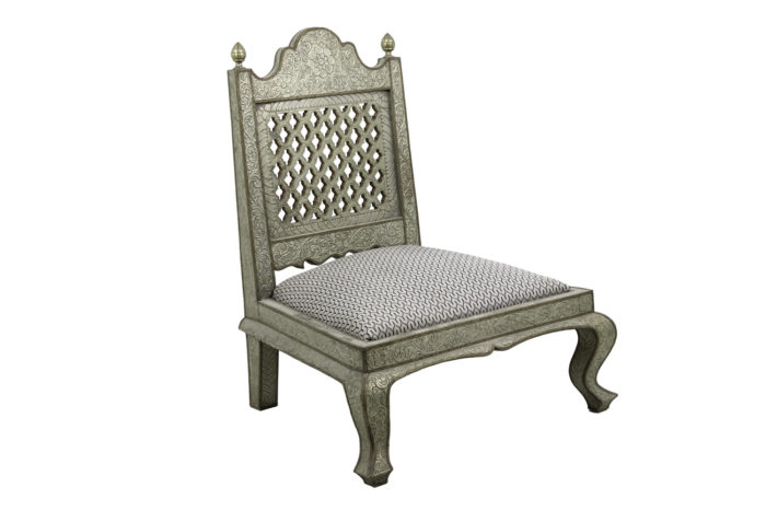 moorish style fireside chairs embossed metal