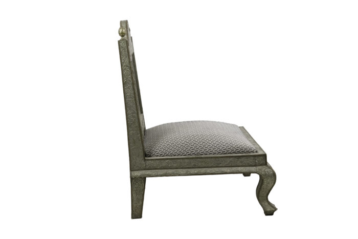 moorish style fireside chairs embossed metal side