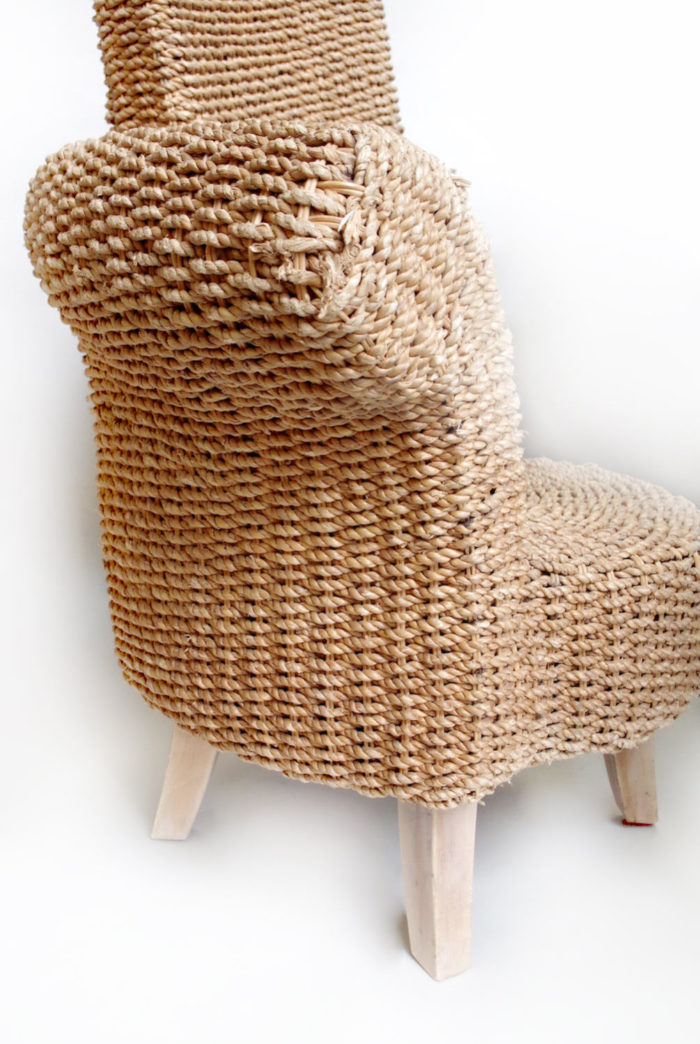 rope armchair one armrest arm support