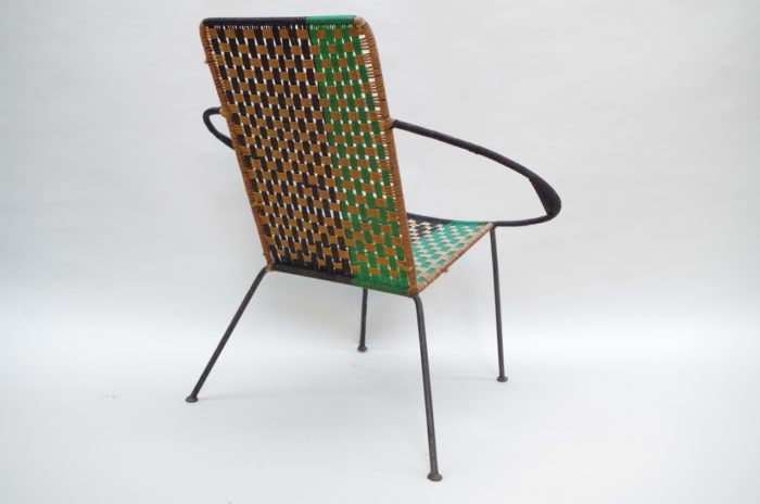 chaise tressée verte