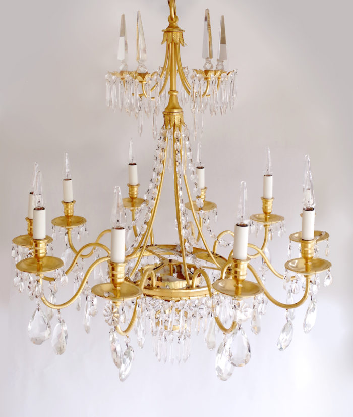 Directoire style chandelier with crystal
