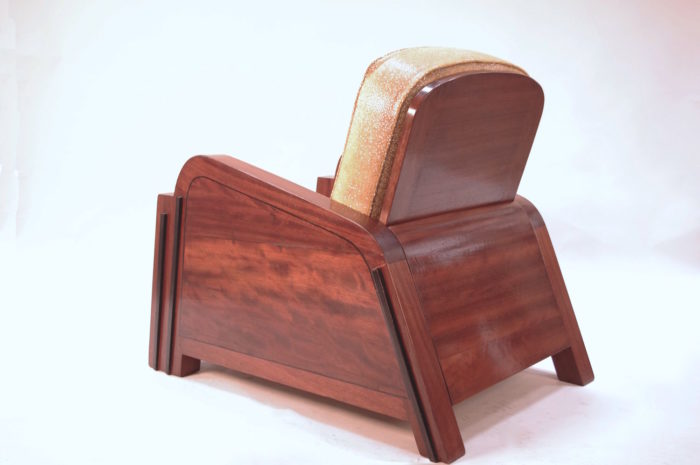 art deco armchair wood sharksin