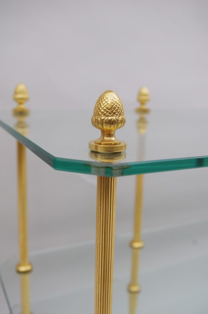 glass gilt brass table