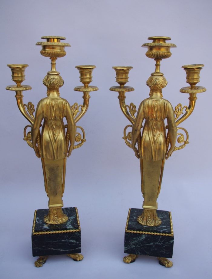 caryatid bronze marble candelabras