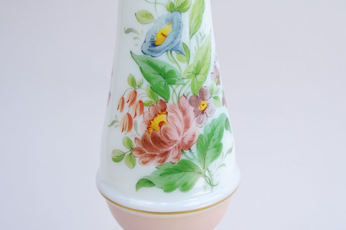 lampe porcelaine paris fleurs detail