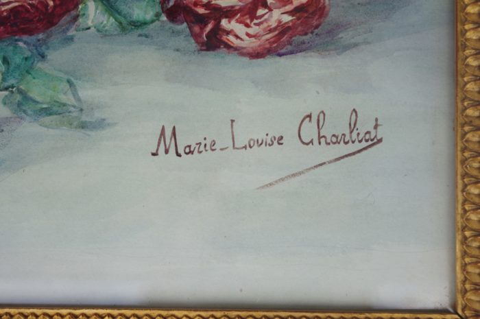 aquarelle bouquets roses charliat signature