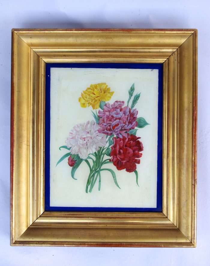 reverse glass painting flowers