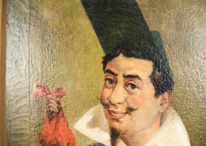 gautier caricature oil on canvas cap
