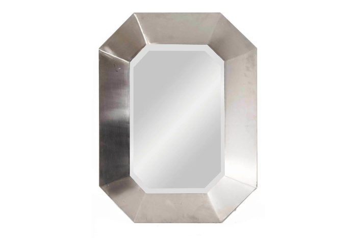 miroir maison jansen octogonal inox
