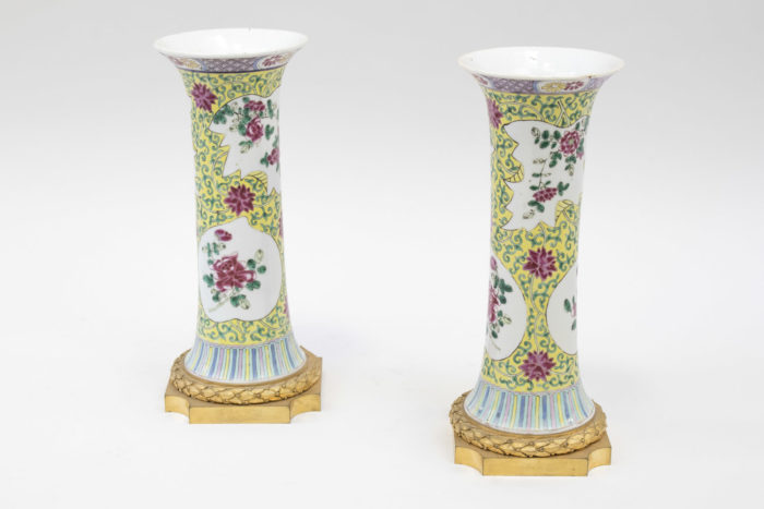 pink family porcelain vases