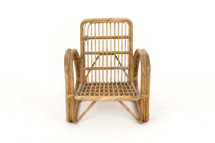 paul frankl rattan armchair vintage front