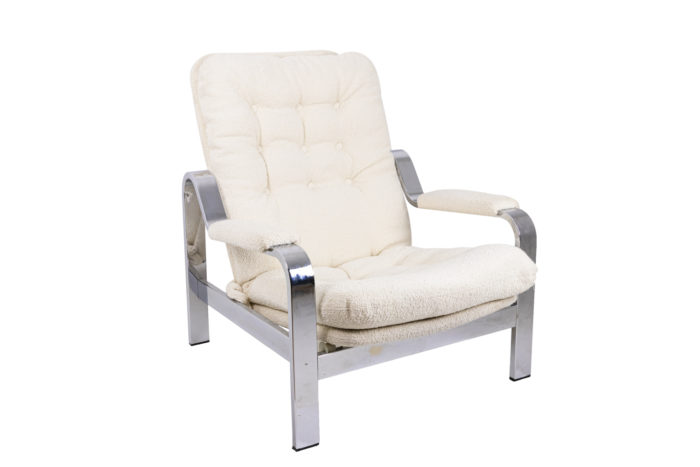modular armchair chromed metal