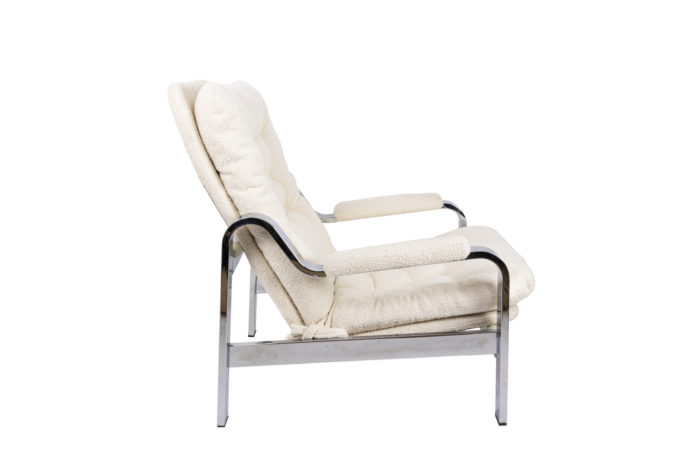 modular armchair chromed metal side
