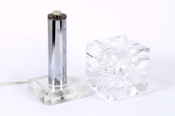 cube lamp plexiglas stainless steel base