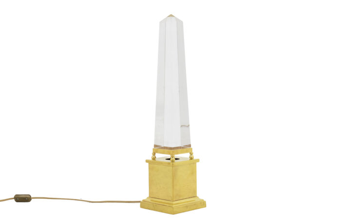 obelisk lamp lucite maison jansen style