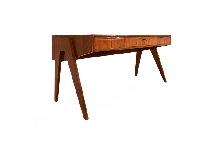 Scandinavian style design desk-library in lacquered beech wood, 1950's