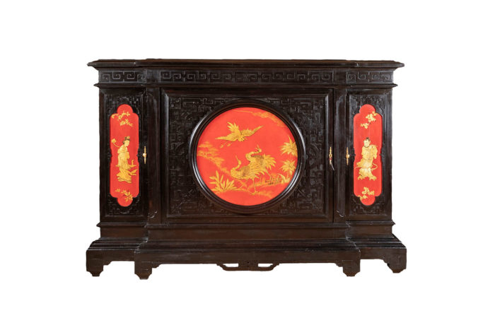 chinese style cabinet red black and gold lacquer main