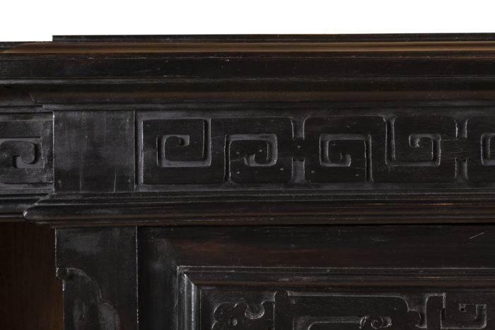 black lacquered cabinet meander frieze