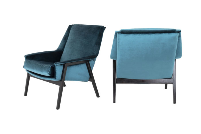 fauteuils bleus carlo di carli côté et dos