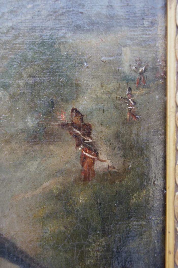 peinture militaire soldats tirant