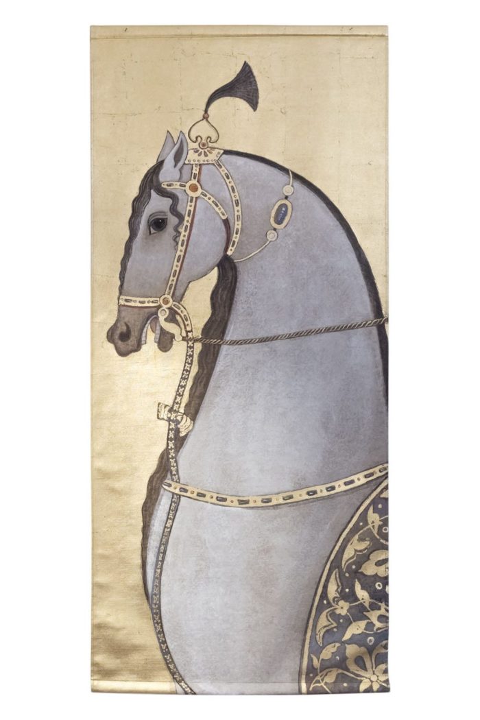toile cheval pur sang arabe gris