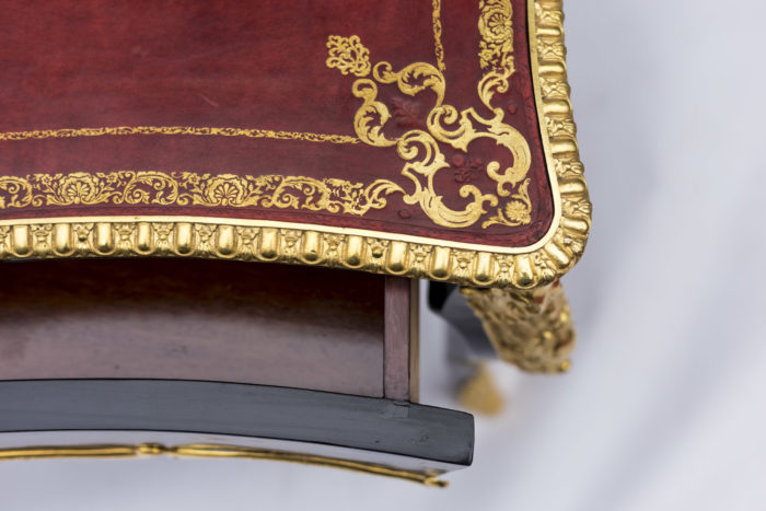 louis xv writing desk red gilt leather tray
