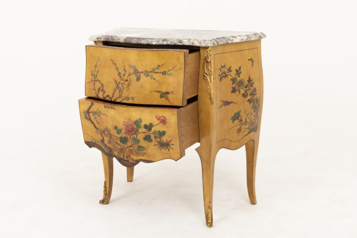 commode sauteuse style louis xv tiroirs ouverts