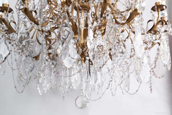louis xv chandelier crystal brass bottom