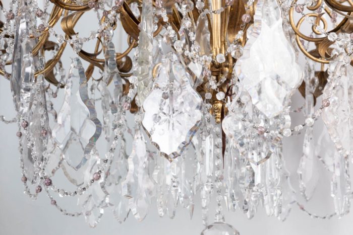 louis xv chandelier crystal tassels leaf