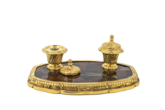 gilt bronze inkwell lacquer movable cover