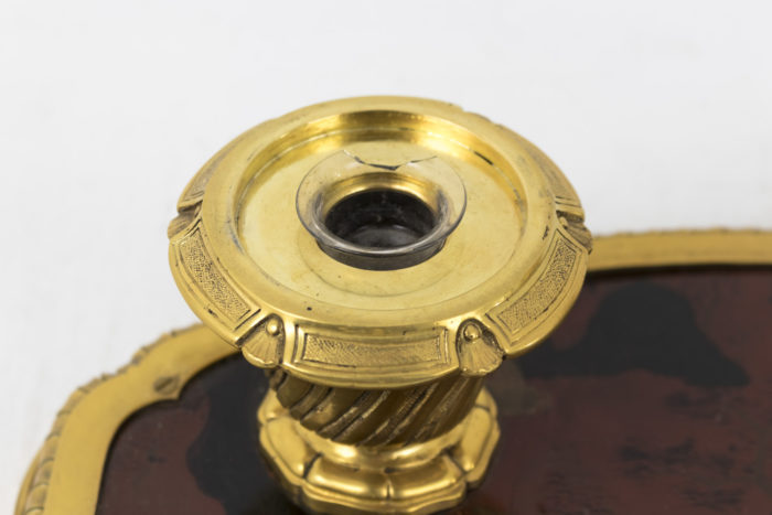 gilt bronze inkwell lacquer opened reservoir