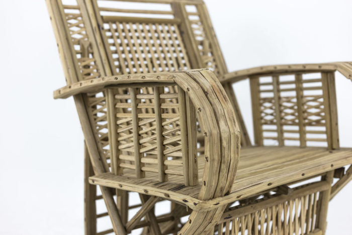 fauteuil ethnique bambou accotoirs