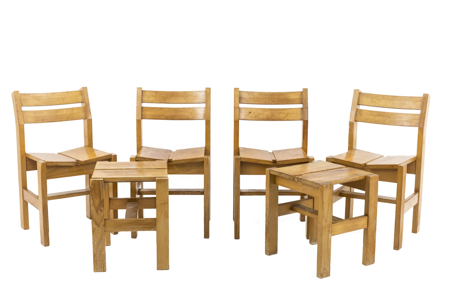 Chairs by Charlotte Perriand for Robert Sento, 1960s, Set of 6 for sale at  Pamono