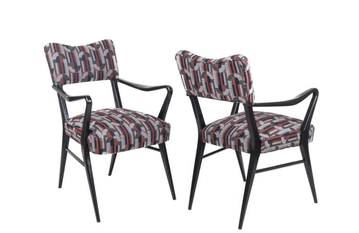 ico parisi style armchairs black lacquered