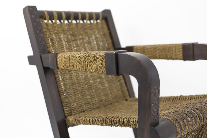 fauteuil francis jourdain art deco corde accotoir