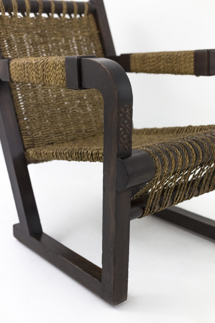 fauteuil francis jourdain art deco corde angle detail
