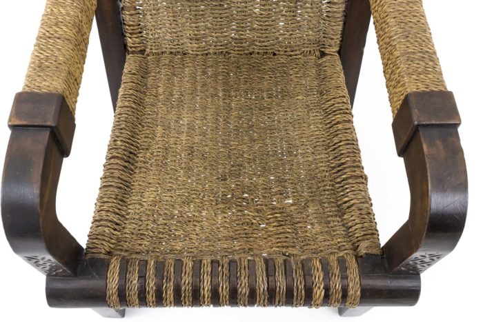 fauteuil francis jourdain art deco corde assise