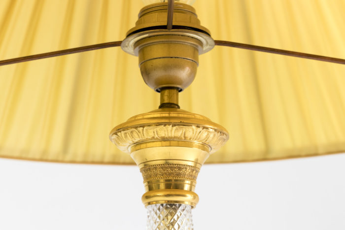 lampe style empire cristal taillé bronze doré