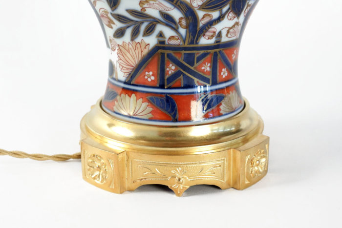 lampes porcelaine bayeux base bronze doré