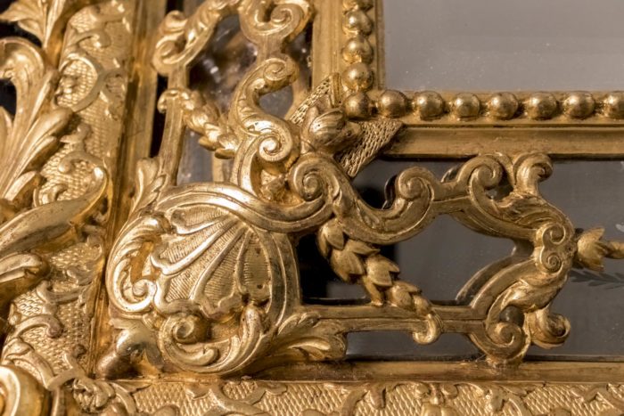 miroir à parecloses napoleon iii décor bois doré