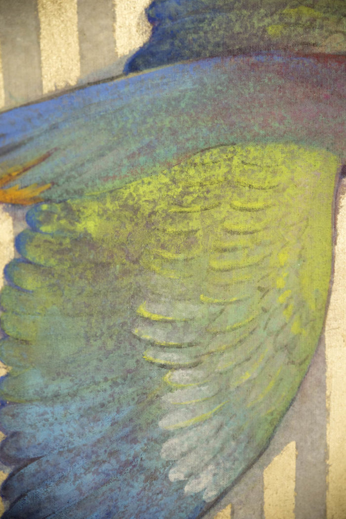 toile peinte ailes perroquet