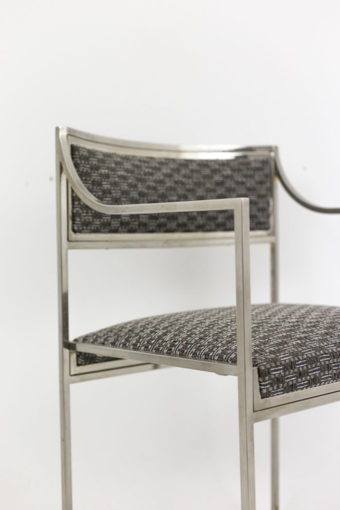 willy rizzo armchairs chromed metal arm