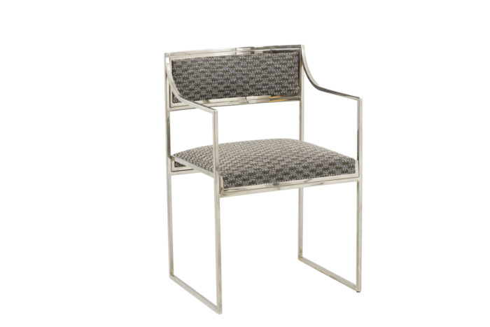 willy rizzo armchairs chromed metal angle