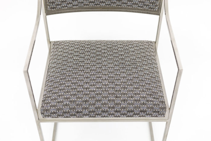 willy rizzo armchairs chromed metal seat