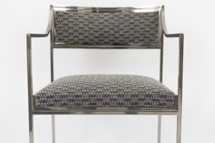willy rizzo armchairs chromed metal seat face