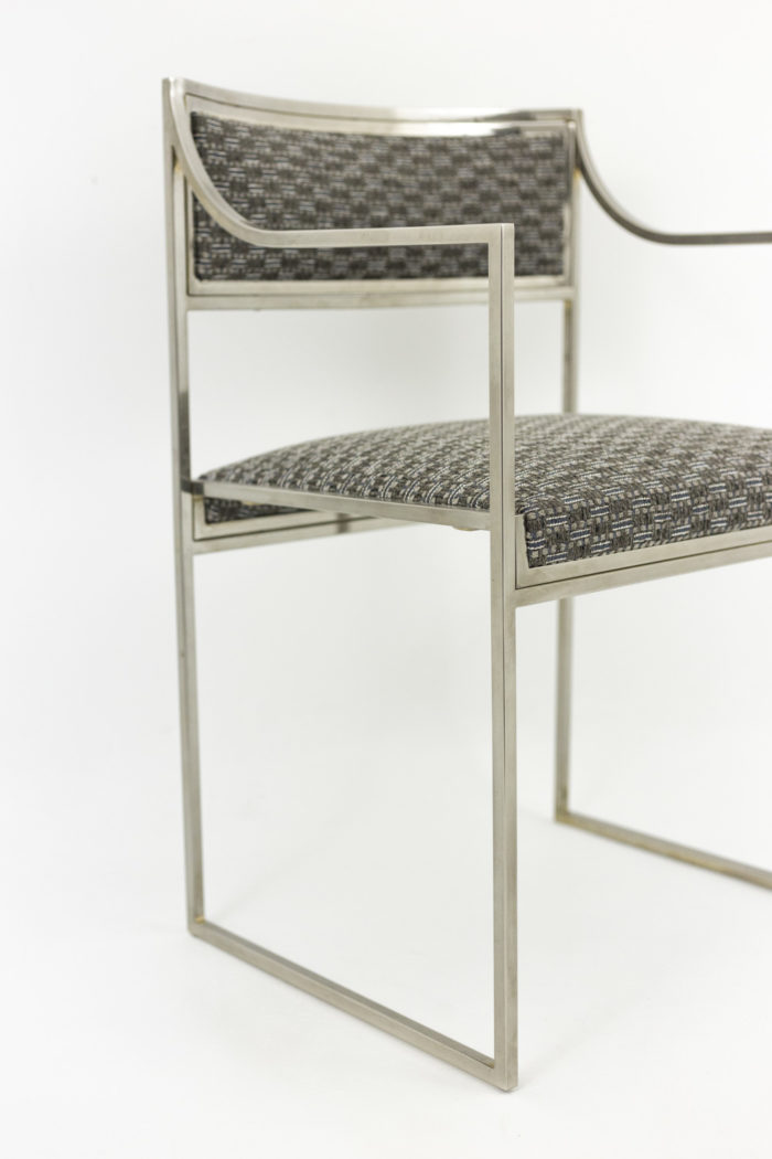 willy rizzo armchairs chromed metal leg
