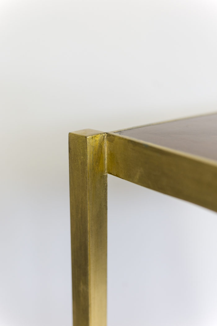 pedestal table earthenware gilt brass square leg